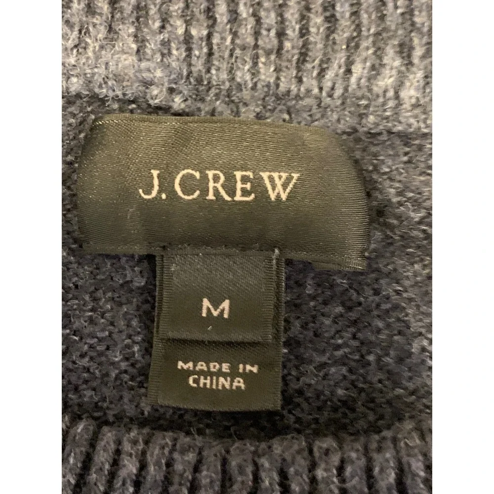 J.Crew 100% Cotton Crewneck Raglan Sweater Navy Blue Size M